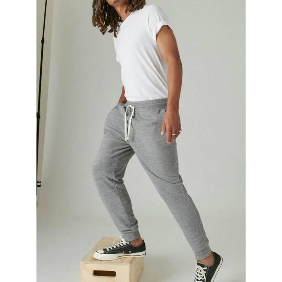 NEW LUCKY BRAND sueded terry joggers in heather grey - Picture 7 of 7